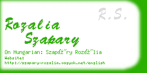 rozalia szapary business card